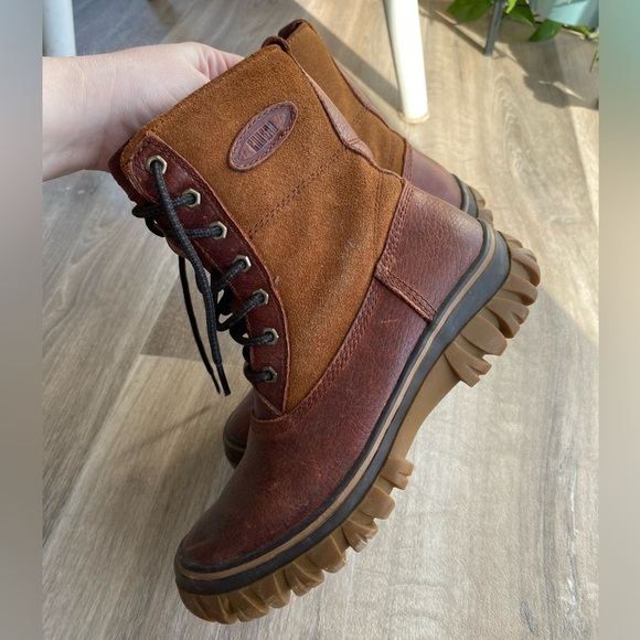 Vintage Cougar Corvair Leather & Suede Chunky Heel Boots - Picture 2 of 8